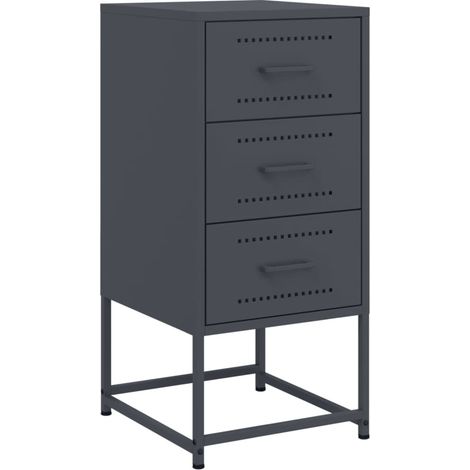 Maison Exclusive - Nachttisch Anthrazit 36x39x78 cm Stahl