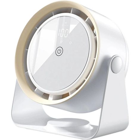Ventilateur Sans Pale - Affichage Numérique Tactile - Rechargeable USB - Pour Bureau Mur Ou Table - 5 Vitesses - 1 Pièce (1/5)