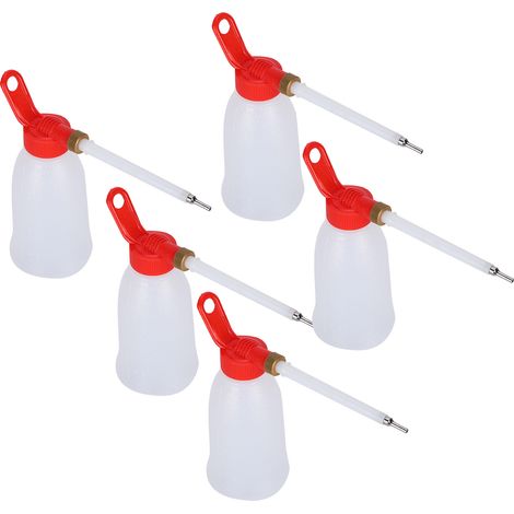 Lot de 5 injecteurs d'huile de 200 ml pour machines à coudre, en plastique, type pistolet de pulvérisation.