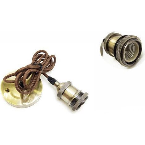 Suspension Vintage Style Rétro E27 Douille En Laiton Bronze E27-02 (1/5)