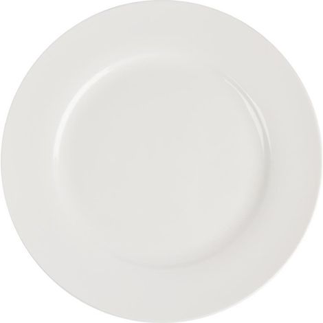Assiettes Rondes en Céramique Blanche 270 mm à Bord Large Lumina - Lot de 4