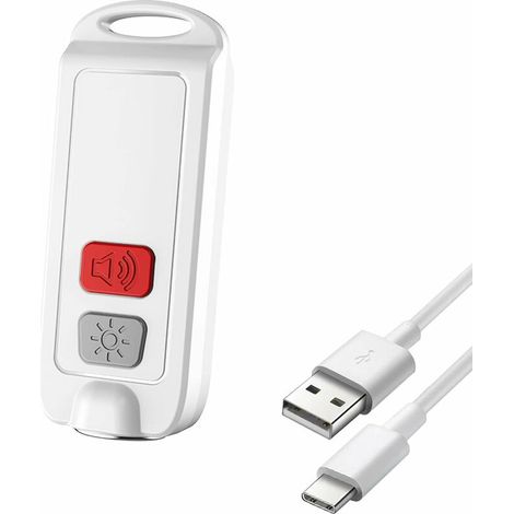 Green Mobility-Kimfly Alarme personnelle – Alarme porte-clés rechargeable 130 dB avec lampe de poche LED, dispositif de sécurité sonore sûr pour femmes, enfants, personnes âgées (1/5)
