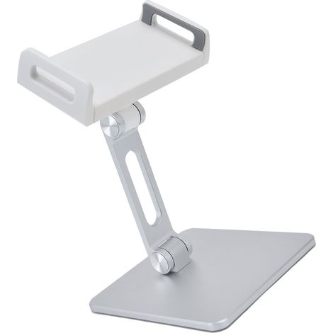 Support de tablette en alliage d'aluminium, réglable et pliable, pour tablette iOS, accessoire de chevet et de bureau (argenté). (1/5)