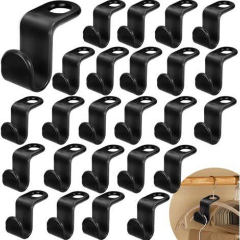 Pack of 50 Hangers, Space Saving in Wardrobe, Hook for White Hanger (1/5)