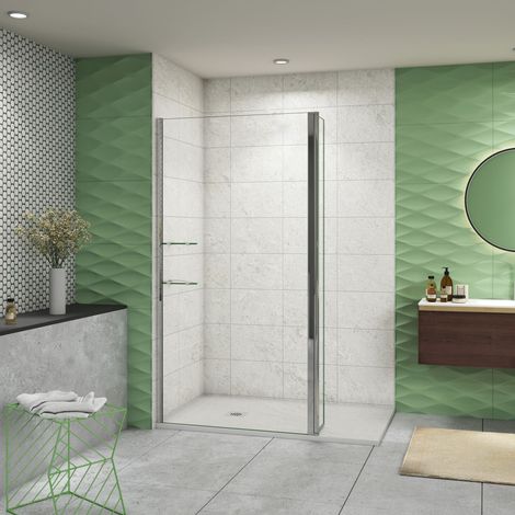 100x200cm Walk in Duschwand+40x200cm Flipper Panel + 70-120cm Stabilisator 8mm NANO Duschwand Dusche (1/5)