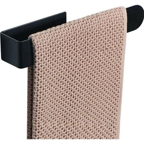 Toallero de baño negro, sin perforaciones, SUS304, para cocina (1/5)