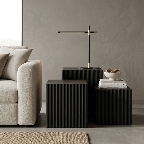 Trio Square Ribbed Urban Display Pedestals (1/2)