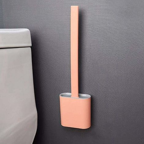 royaluxe - Brosse de toilette à fente en silicone flexible avec support Brosse de toilette sans angle mort avec manche long antidérapant, brosse de nettoyage créative Nouvelle tête de brosse facile à  (1/5)
