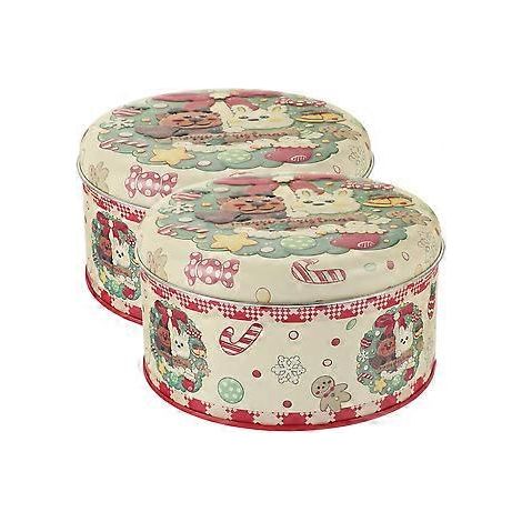 boîtes à biscuits de Noël en fer-blanc, boîtes à bonbons vides, boîtes cadeaux de Noël en métal, boîtes à dragées pour fêtes de Noël