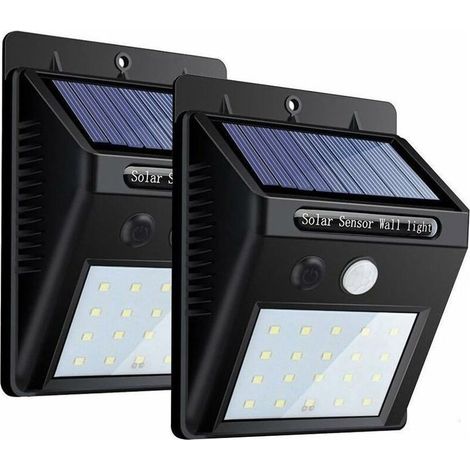 LaBlanc – 2er-Pack Solar-LED-Gartenleuchten, kabellos, 20 LEDs, wasserdicht, mit Bewegungsmelder und drei intelligenten Modi, Solar-Außenbeleuchtung für Garten und Terrasse (1/5)