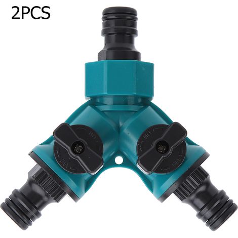 2 raccords en Y 3 voies avec interrupteur pour tuyau d'eau (1/5)