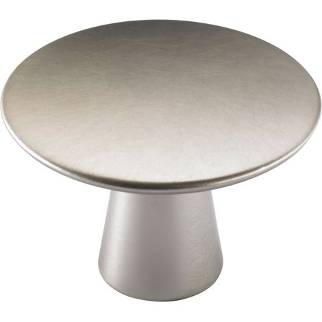 Bouton issa - Diamètre : 40 mm - Hauteur : 27 mm - Décor : Inox brossé - Matériau : Zinc - HETTICH (1/4)