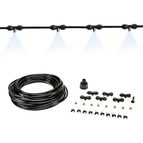 Ulisem Ensemble de pulvérisation d'eau de refroidissement extérieure, brumisation et humidification pour terrasse, 8 mètres (26 pieds)