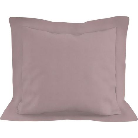 Filiyano – oreiller en coton 57 – Taie d'oreiller en coton 57 fils, 63 x 63 cm, UNI vieux rose, par Soleil d'ocre Ros (1/5)