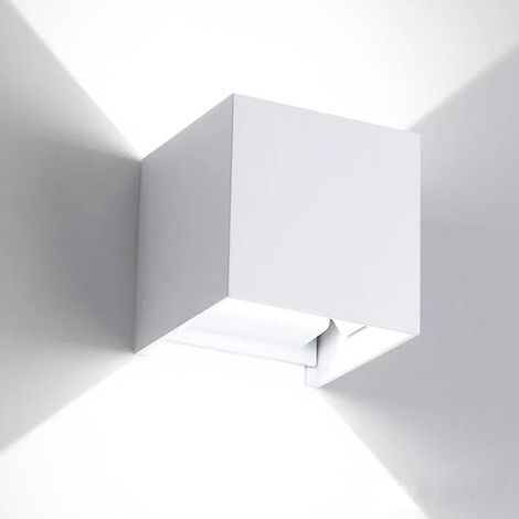 Applique murale LED d'extérieur moderne pour escalier couloir éclairage carré haut et bas décoration W froid IP65 12 blanc (1/4)