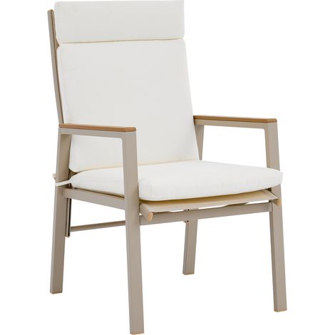 Ensemble de mobilier de jardin 4 places avec table WPC et chaises en métal galvanisé - kaki et beige (1/5)