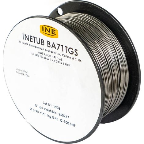 Fil fourré 0.9mm 450 gr Soudage MIG-MAG Bobine 100mm INE
