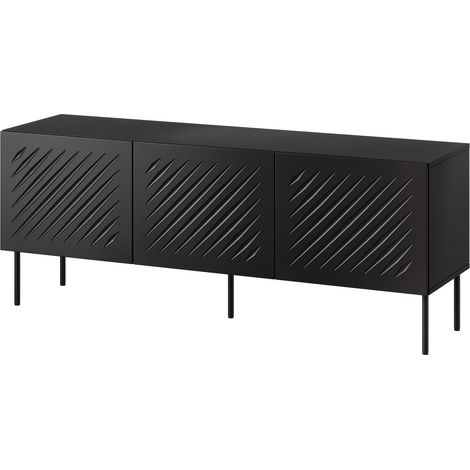 Mueble TV Tolfelo 102, Negro, Número de puertas: 0, Número de cajones: 0, 151x60x40cm (1/5)