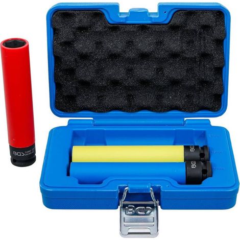Jeu de Douilles de Puissance Extra Longues 12,5 mm (1/2) 17/19/21 mm - Protection Renforcée, Acier - D-Work