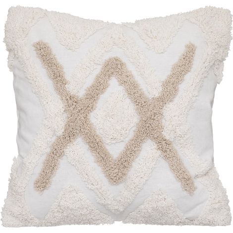 Housse de Coussin Ivoire motifs tuftés 40 x 40 cm - Atmosphera (1/3)