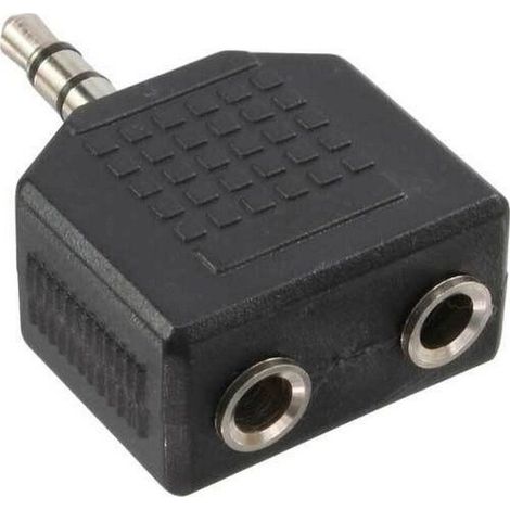 Sdoppiatore adattatore Jack 3,5mm audio stereo da 1 maschio a 2 femmina Aigostar (1/3)