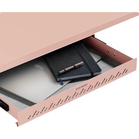 Desktronic Tiroir sous bureau - 41x27x5cm 3.5kg - Rose (1/5)
