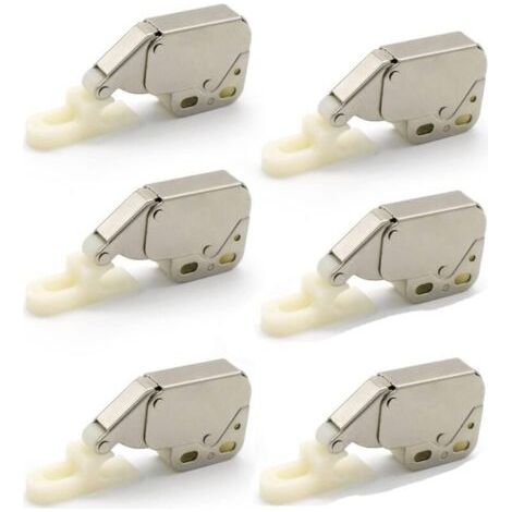 Ressort Mini Loquets,6PCS Mini-Latch Automatique Printemps Catch,Loqueteaux à Ressort,Serrure de Ressort Loquet Mini Latch Armoire Mini Latch pour Porte d'armoire de Cuisine (1/4)