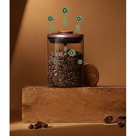 Recipiente de vidrio para café，Tarro hermético de 283 ml con tapa abatible，tarros grandes para almacenar café molido con tapa，285 g，paquete de 2 (1/4)