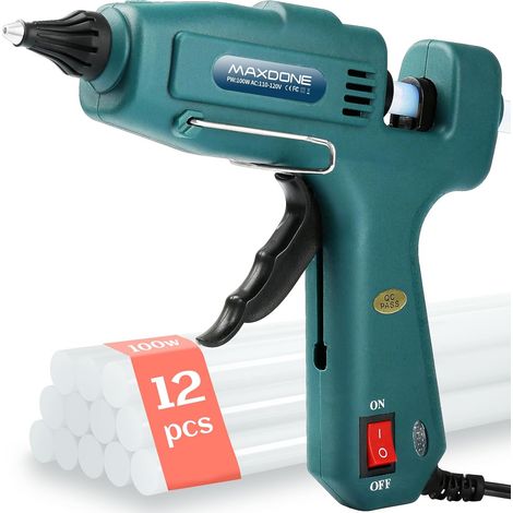 Grand Pistolet à Colle Chaude, 100W Power Ensemble de Pistolet à Colle Chaude, Pistolet a Colle avec 12 Pièces Bâtons de Colle 11mm, pour Réparation, Art et DIY (1/5)