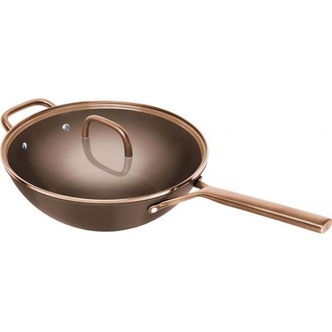 Wok ZWILLING MILANO con tapa, 30 cm, marrón