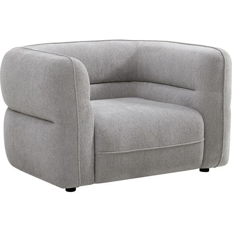 Poltrona in tessuto ciniglia grigio TALIENA