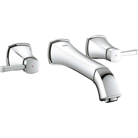 Grohe Mélangeur lavabo 3 trous Grandera, DN 15, montage mural, saillie 234mm, Coloris: chrome - 20415000 (1/2)