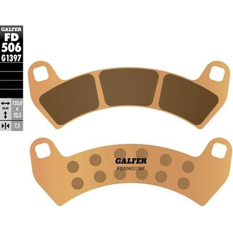 Pastillas de freno Galfer KH680 de metal sinterizado (dorado) para ATV Polaris