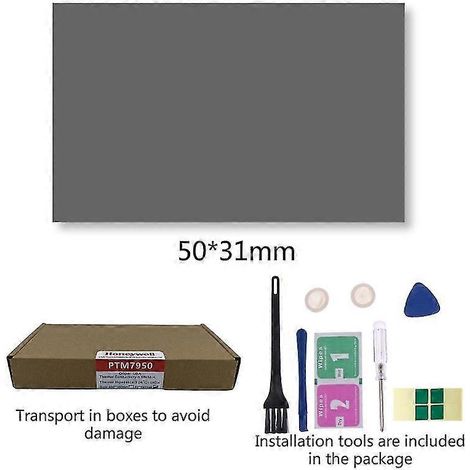 Honeywell - Coussinet thermique, pâte thermique en silicone à changement de phase pour ordinateur portable, pâte pour processeur et carte graphique 0-A- (1/5)