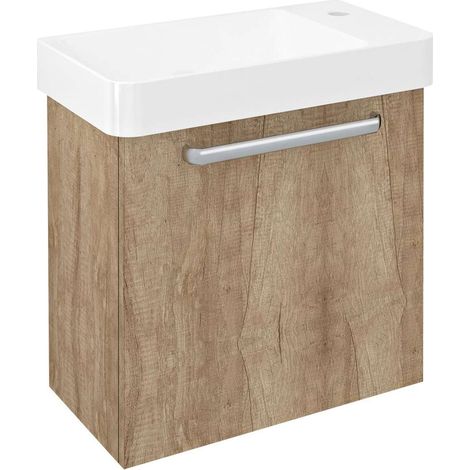 Sapho Latus - Mueble de lavabo 50x51x28 cm, 1 puerta izq./dcha, roble alabama LT080-2222 (1/2)