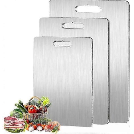 Planche à découper double face en titane, tapis de découpe de qualité alimentaire, planche à découper portable pour le service - 24 x 15 cm (1/5)