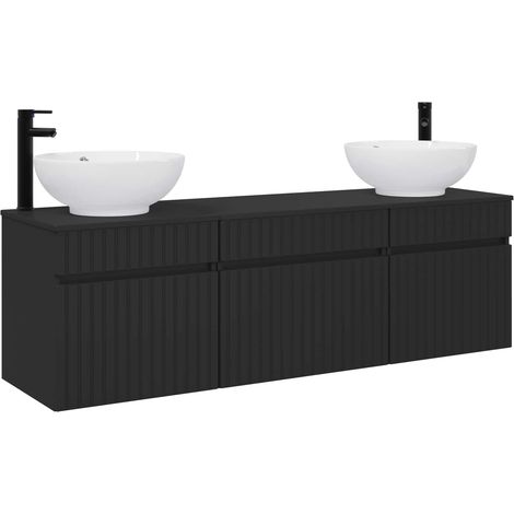Bathroom Cabinet Set 3 pcs Black 49 x 44.5 x 66.5 cm vidaXL (1/5)