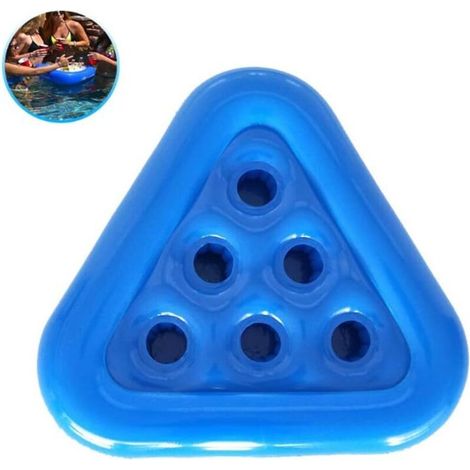 A 1 PCS Inflatable Triangular Swimming Pool Cup Holder 6 Holes (1/5)