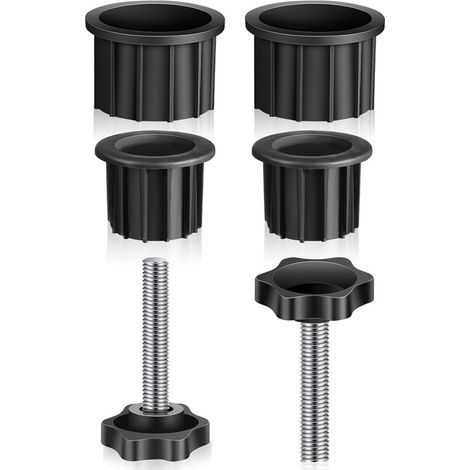 Schirmständerhalterung, Öse, Stopper, Abdeckung und Kappe, Ersatzteil für Schirmständer, mit M8-Gewinde, Ersatzgriff, Kunststoffknopf mit Gewinde, Ersatzteil für schwarzen Sonnenschirmgriff (6 Stück)