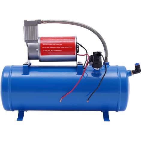 DC 12V Air Compressor Pump Tank Kit 150psi with Universal 6 Liter Tank Train Air Horn Kit for Car Train Truck Boat