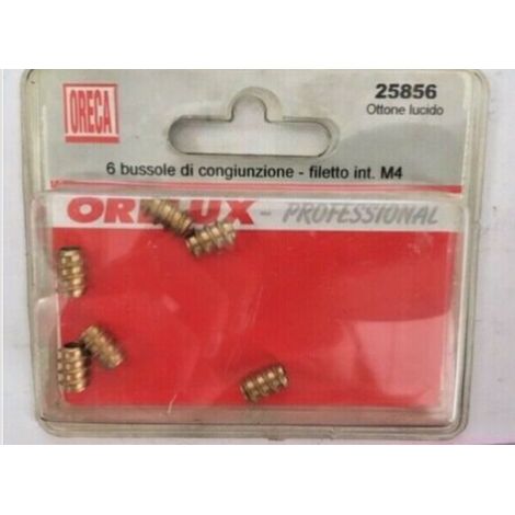 ORECA - 6 BUSSOLE DI GIUNZIONE - ATTACCOA FILETTATE 4MM - OTTONE LUCIDO