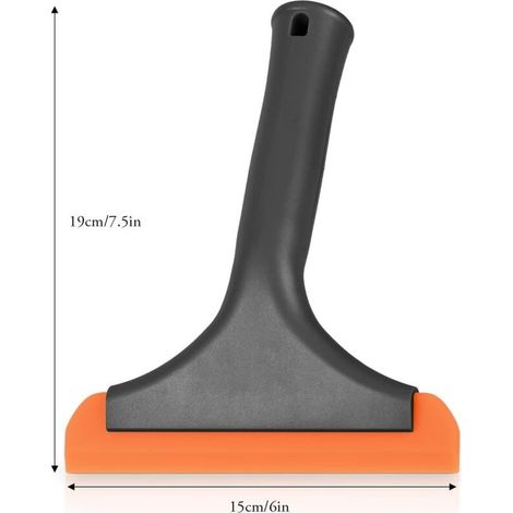 Raclette de Douche Silicone, raclette de douche, petite taille pour voiture Raclette, nettoyeur de vitres, salle de bain, pare-brise de nettoyage, Noir (1/5)