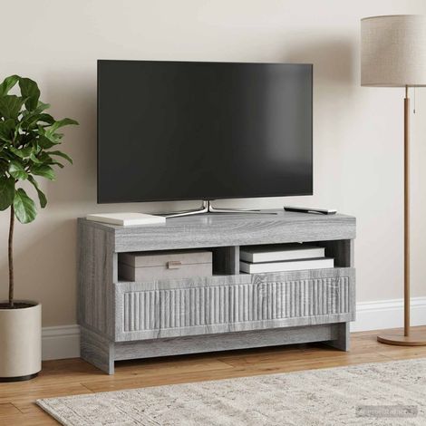 vidaXL LED TV Cabinet ALKMAAR 81 x 35 x 43 cm Grey Sonoma (1/5)