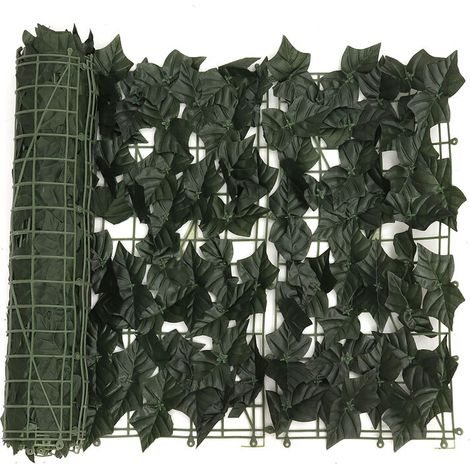 VURAHOME - 0.5x3m Brise Vue Artificielle Faux Ivy Leaf Clture De Confidentialité écran Haie Décor Panneaux Jardin Extéri (vert D) (1/5)