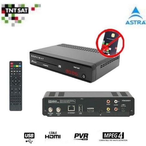 SERVIMAT ARMIS DÉCODEUR SATELLITE HD TNTSAT (ASTRA 19.2°) (VENDU SANS CARTE)