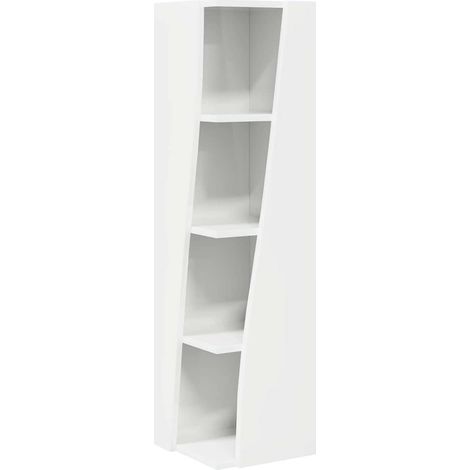 Maison Exclusive - Mobile angolare Bianco Lucido 27,5x27x102cm Legno multistrato