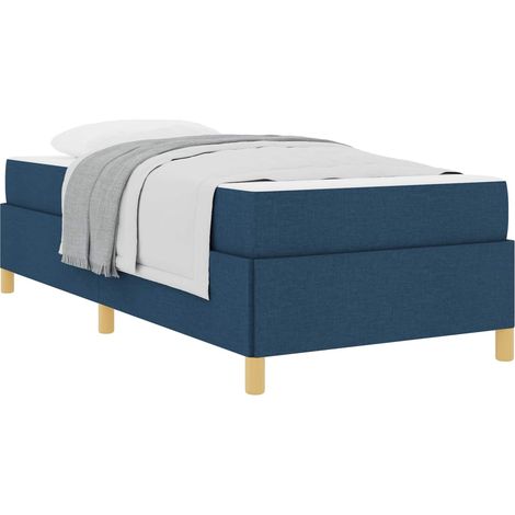 Lit simple  Lit adulte  Cadre de lit avec matelas Bleu 80 x 200 cm tissu