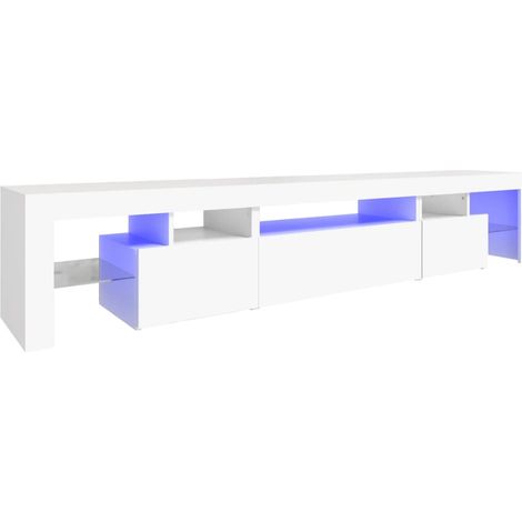 Mobile TV multimediale scaffale per televisione televisione buffet sala da pranzo soggiorno camera da letto con luci a LED 215 x 36,5 x 40 cm bianco 020026557