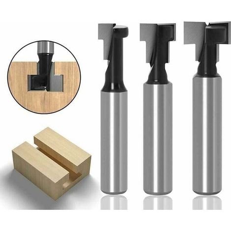 ZVD-Fraise à rainurer en T, lame de routeur avec queue de fraise, fraises à bois, fraises à défoncer en T, routeur à rainure en T, outil de menuiserie T-Slot (8mm) (1/4)