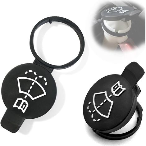 2 Pièces Bouchon Bocal Réservoir Lave Glace, Bouchon De Bouteille De Lave, Bouchon de Reservoir Lave Glace, Bouchon de Rechange pour Réservoir, pour Chevrolet Buick Cadillac 13227300 (Noir) (1/5)